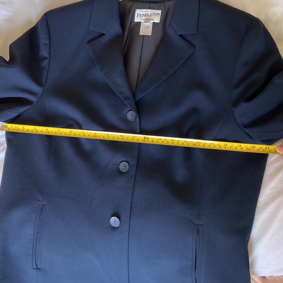 Pendleton navy blue, academia wool blazer. Size 14 - Picture 5 of 7